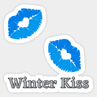 Blue Geometric Pattern with a Winter Kiss Sticker